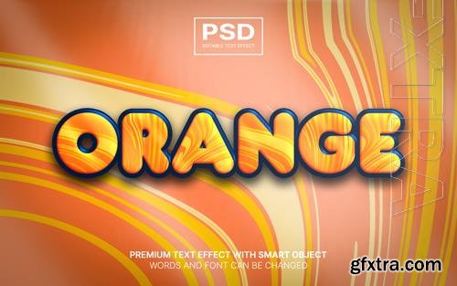 Orange editable text effect psd