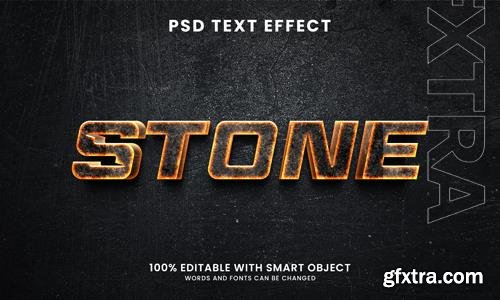 Fire stone 3d editable text effect psd