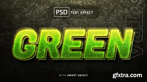 Green 3d text effect editable psd