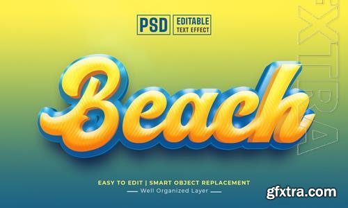 Beach 3d text style effect editable psd