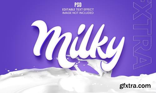 Milky editable 3d text effect photoshop layered psd