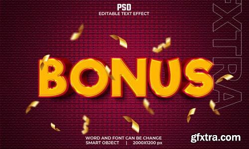 Bonus 3d editable text effect premium psd with background