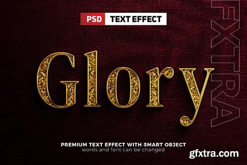 Glory gold glitter 3d editable text effect mock up logo template psd