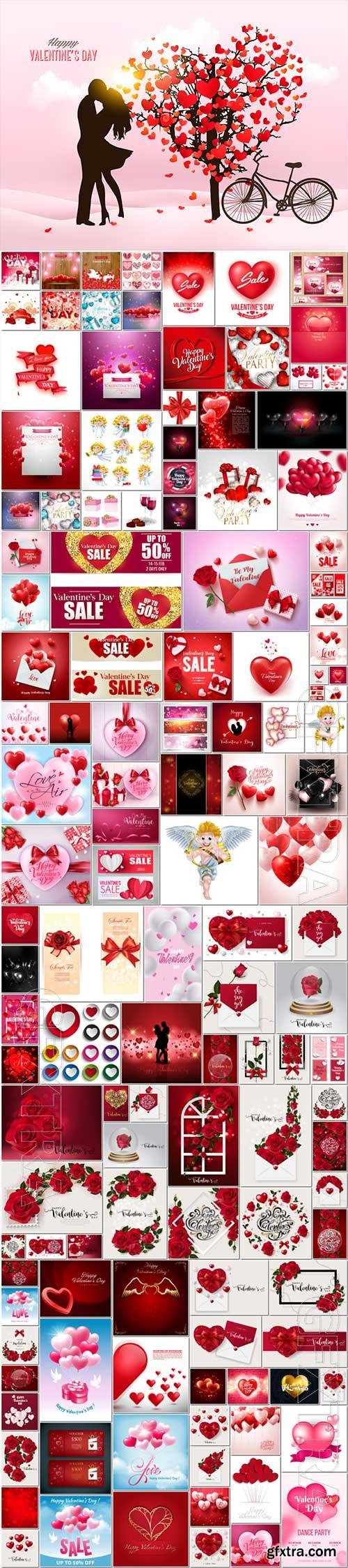 1500 Happy Valentines Day vector illustrations