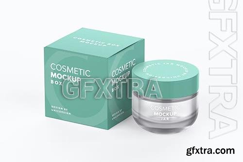 Cosmetic Jar & Box Mockup 5E65T8N