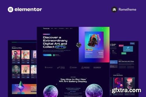 ThemeForest - IMAGINE v1.0.0 - Creative NFT Portfolio Elementor Pro Full Site Template Kit - 36109421