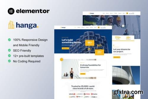 ThemeForest - Hanga v1.0.0 - Construction & Building Elementor Template Kit - 36120269