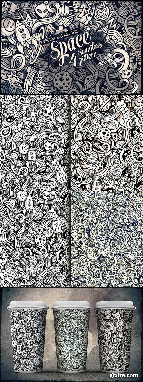 4 Space Doodles Patterns