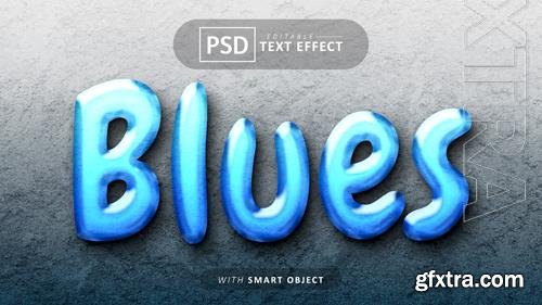 Blue text effect editable psd