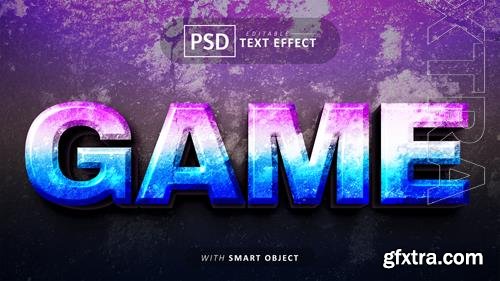 3d Game text effect editable psd