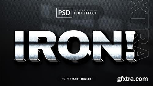 3d Iron text effect editable psd