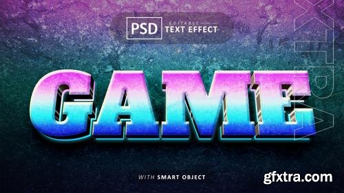 Game 3d text effect editable psd