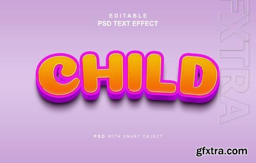 Editable child text style effect psd