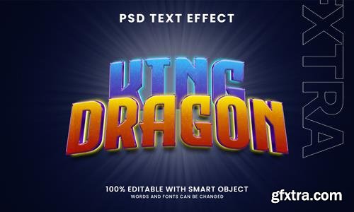 Dragon king 3d editable text effect psd