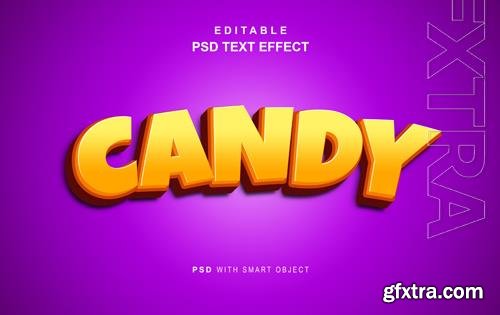 Editable candy text effect psd