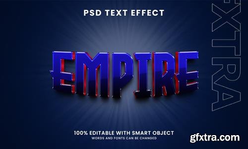 Empire 3d style editable text effect psd