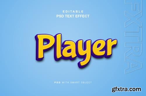 Editable player style text effect psd