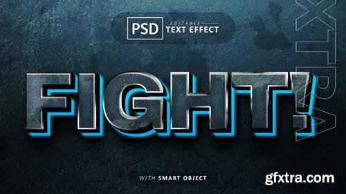 Fight 3d text effect editable psd