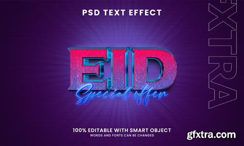 Eid special offer 3d editable text effect psd