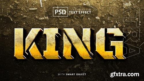 King 3d text effect editable psd