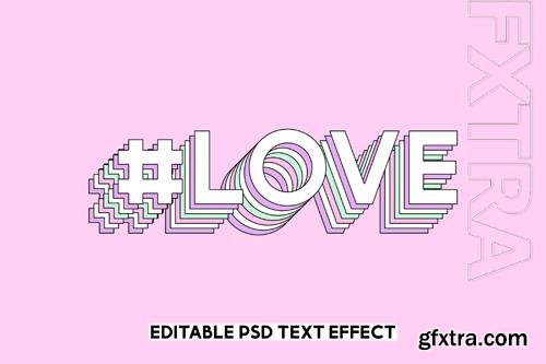 Layered colorful love editable text effect psd