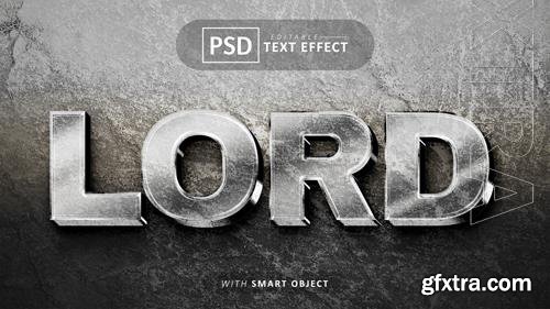 Lord silver 3d text effect editable psd