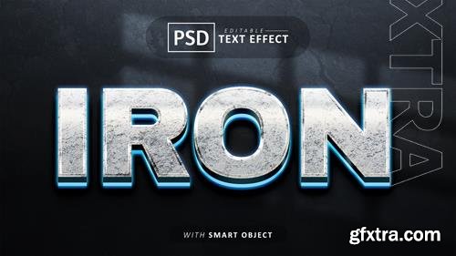 Iron 3d text effect editable psd