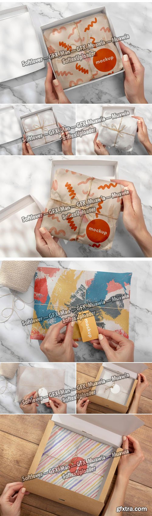 Elegant Wrapping Paper PSD Mockups Templates