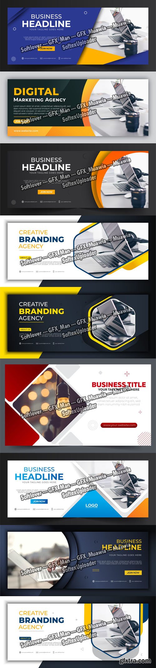18 Professional Web Banners & Facebook Covers Templates Collection