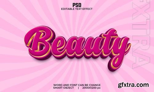 Beauty 3d editable text effect premium psd with background