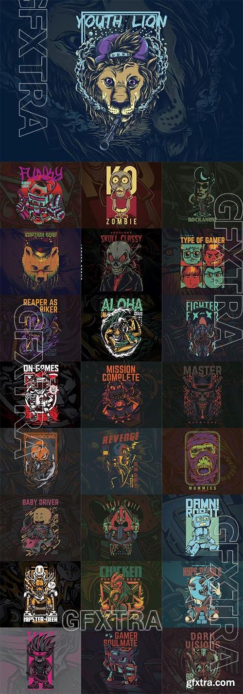 25 Vector T-Shirt Illustrations Vol 3