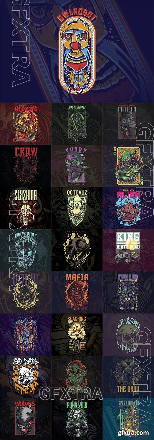 25 Vector T-Shirt Illustrations Vol 1