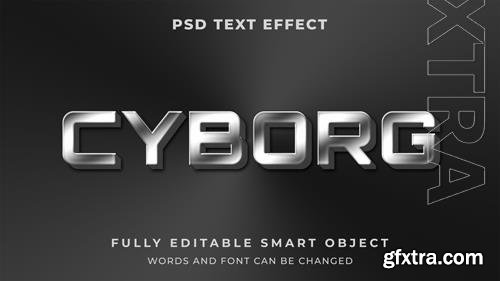Future robot cyborg graphic style editable text effect psd