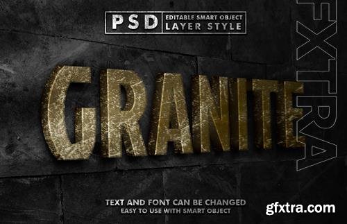 Granite 3d realistic text effect premium psd