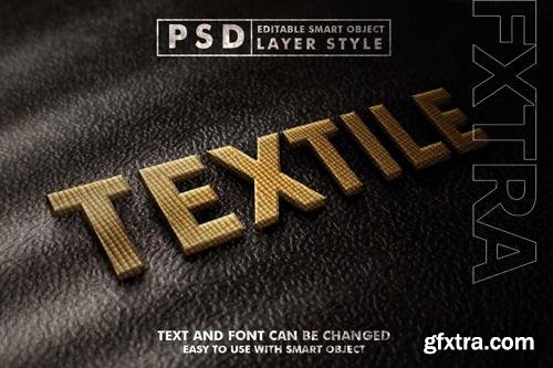 Textile 3d realistic text effect premium psd