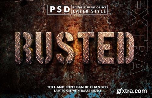 Rusted 3d realistic text effect premium psd