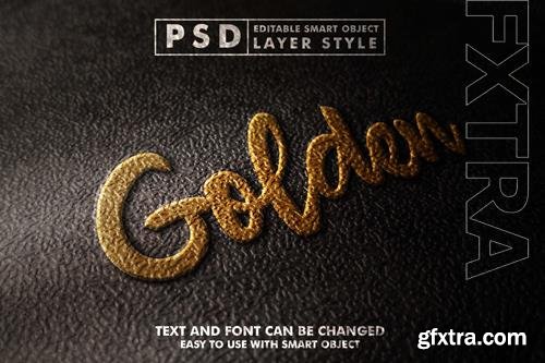 Golden 3d realistic text effect premium psd