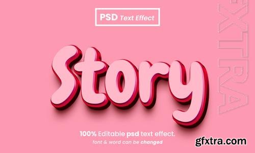 Love story 3d editable premium psd text effect