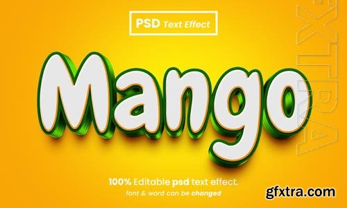 Mango food 3d editable premium psd text effect