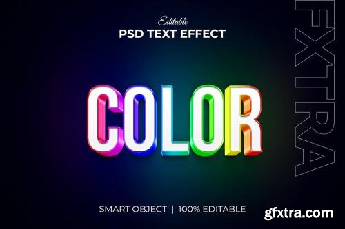 Colorful 3d editable text effect mockup psd