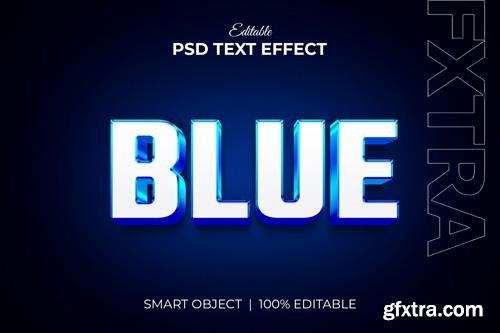Blue soft 3d editable text effect mockup psd