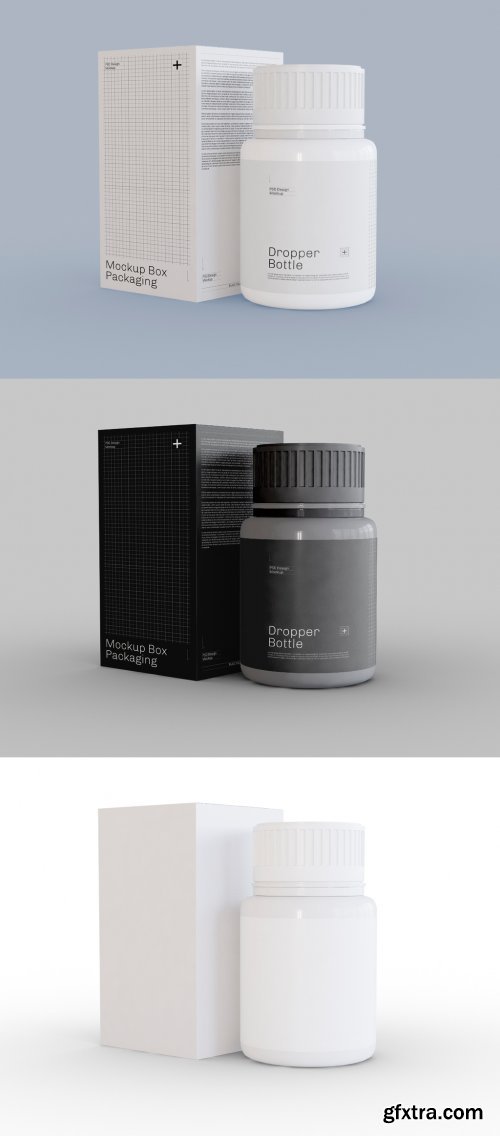 Pill Bottle and Box Packaging Mockup 360497932