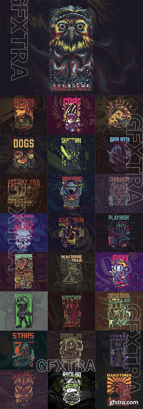 25 Vector T-Shirt Illustrations Vol 7