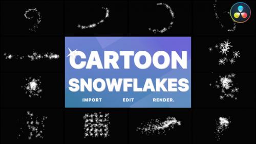 Videohive - Cartoon Snowflakes And Snowfalls | DaVinci Resolve - 36210772 - 36210772