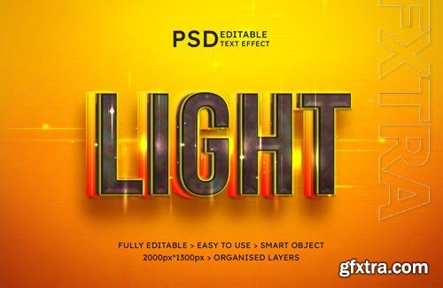 Light 3d stylish editable text effect psd