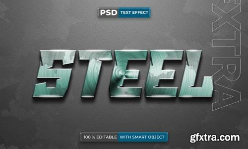 Steel metallic 3d editable text effect psd