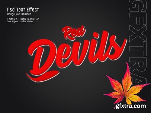 Red devils on black editable 3d text effect psd