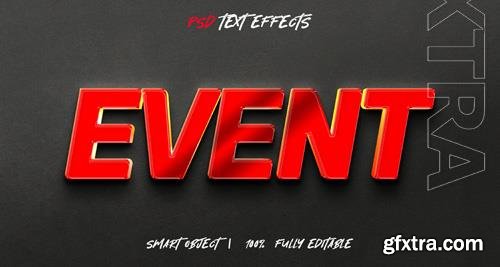 Red event psd text effect psd