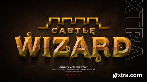 Castle wizard 3d custom text effect psd