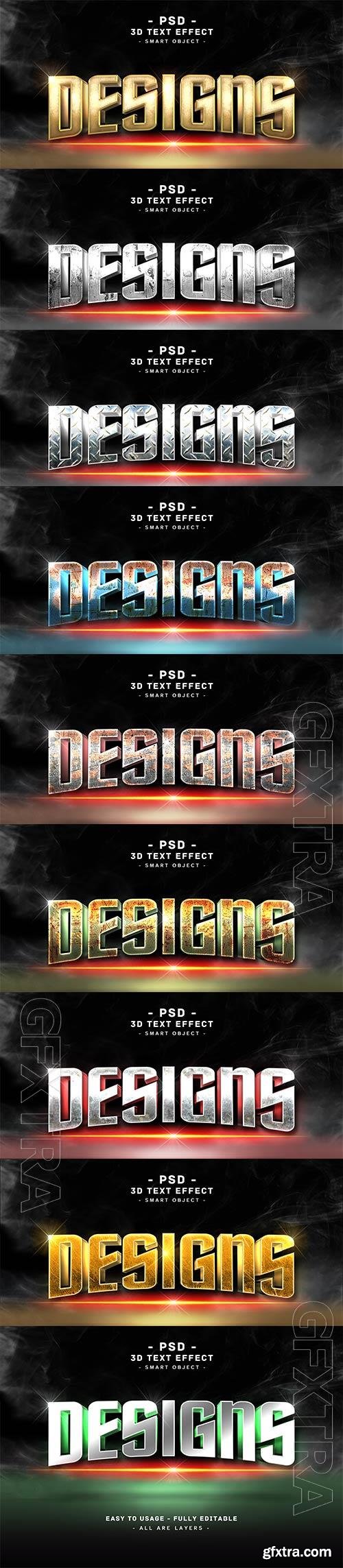 Design 3d golden metal text style effect premium psd